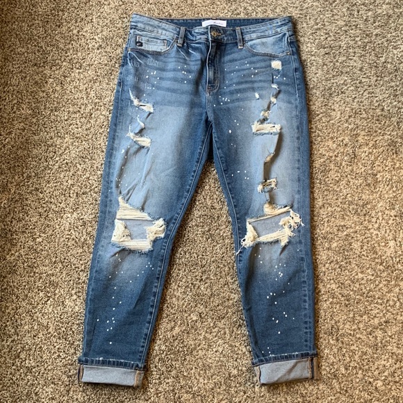 KanCan Denim - KanCan Paint Splattered Cropped Jeans size 11/29
